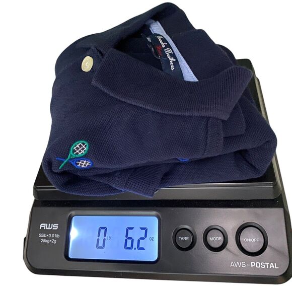 Brooks Brothers Polo Shirt Boys Medium Blue Tennis Racket Preppy Old Money - Picture 7 of 7